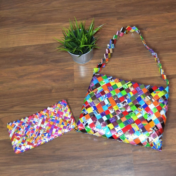 Handbags - Candy wrapper purse and wallet handmade nwot